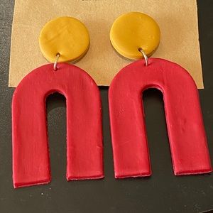 KC painted leather earrings